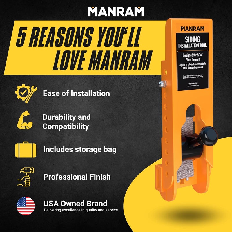manram Siding Installation Tools with Storage Pouch, Mounting Kit for 5/16-Inch Fiber Cement Sidings, Lap Siding Gauge with Adjustable Reveals, Durable Polycarbonate Body, 2 Pack - Image 2